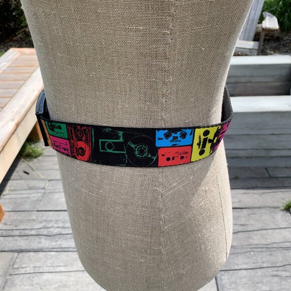 Retro Colourful Cassette Tape BD Buckle Down Unisex Adjustable Ratchet Belt - Picture 4 of 12